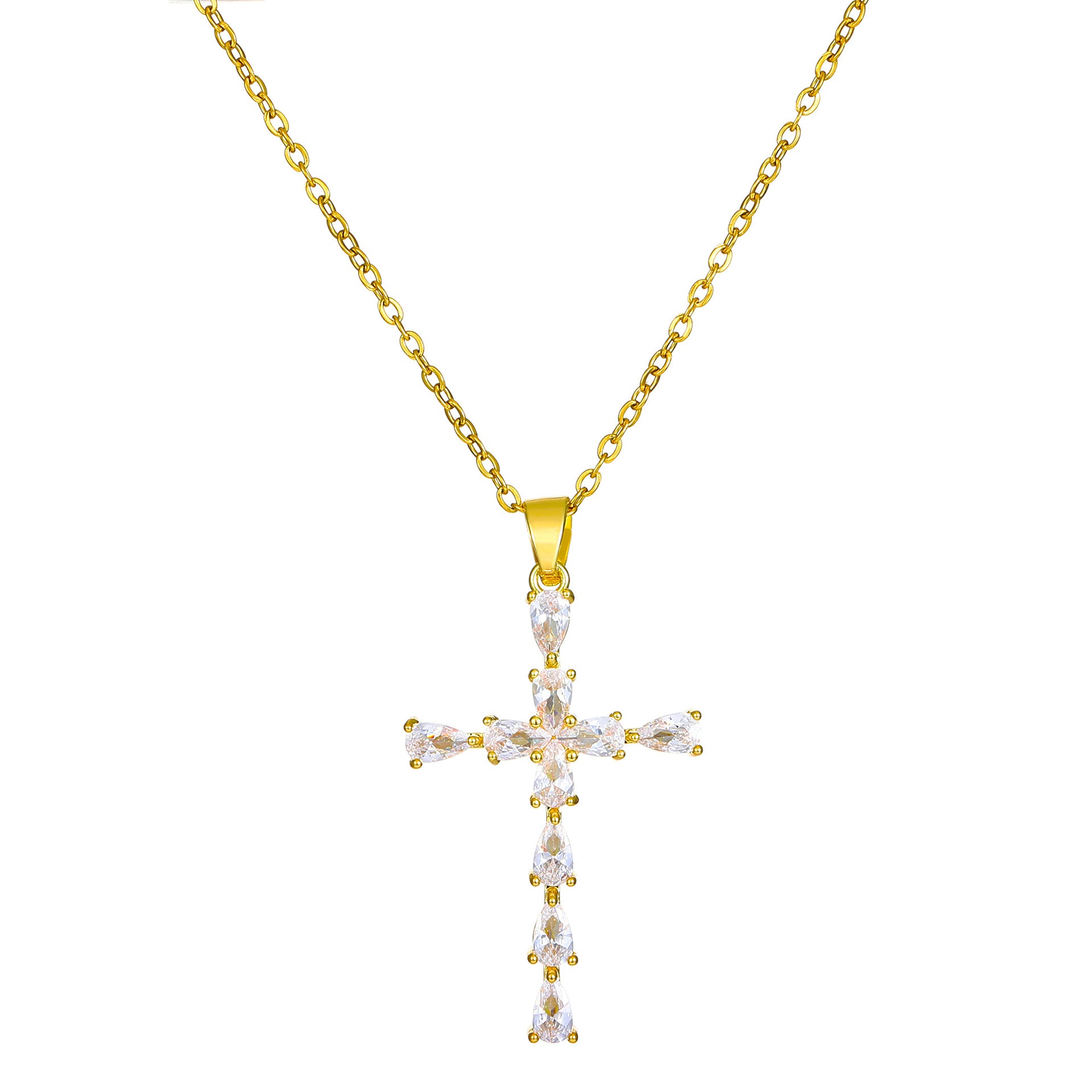 Wholesale Pendant Necklace Women Zircon Water Drop Clavicle Chain Custom